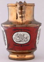"GENERAL JACKSON - HERO OF NEW ORLEANS" COPPER LUSTER RED ACCENT PITCHER.