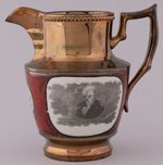 "GENERAL JACKSON - HERO OF NEW ORLEANS" COPPER LUSTER RED ACCENT PITCHER.