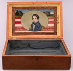 Wm. H. HARRISON REVERSE PAINTED GLASS 1840 CAMPAIGN BOX.