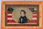Wm. H. HARRISON REVERSE PAINTED GLASS 1840 CAMPAIGN BOX.