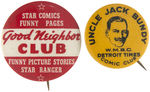 1930s ERA NEWSPAPER ISSUED BUTTONS INCLUDING COMIC CHARACTER RARITIES.