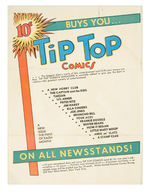 TIP TOP COMICS ADVERTISING SHEET.