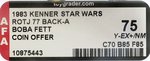 STAR WARS: RETURN OF THE JEDI (1983) - BOBA FETT 77 BACK-A AFA 75 Y-EX+/NM (COIN OFFER).