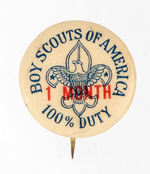 "BOY SCOUTS OF AMERICAN 100% DUTY."