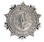 ORNATE "TOM CORBET SPACE CADET" RARE METAL BADGE.