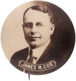 COX LARGEST VARIETY 1920 SEPIA TONED PORTRAIT BUTTON.