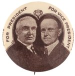 HARDING & COOLIDGE RARE 1920 JUGATE BUTTON HAKE #4.
