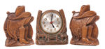 WESTERN THEME BOOKENDS AND CLOCK.