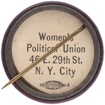 "VOTES FOR WOMEN" CLARION TRUMPETER 10 STAR SUFFRAGE BUTTON.