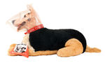 "RIN TIN TIN" VINYL/PLUSH STUFFED DOLL WITH COLLAR AND TAG.