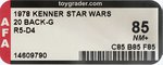 STAR WARS (1978) - R5-D4 20 BACK-G (BOBA FETT OFFER) AFA 85 NM+.