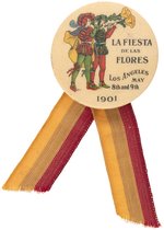 CALIFORNIA 1901 LOS ANGELES LA FIESTA DE LAS FLORES RARE BUTTON.