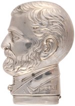 GRANT SILVERED BRASS FIGURAL MATCH SAFE.