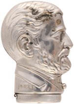 GRANT SILVERED BRASS FIGURAL MATCH SAFE.