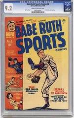 BABE RUTH SPORTS COMICS #4, OCTOBER 1949. CGC 9.2