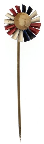 McKINLEY PATRIOTIC 1900 SPINNER STICK PIN BADGE.