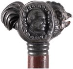 CLEVELAND & THURMAN SCARCE 1888 FIGURAL ROOSTER JUGATE CANE TOPPER.