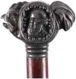 CLEVELAND & THURMAN SCARCE 1888 FIGURAL ROOSTER JUGATE CANE TOPPER.