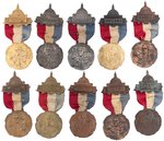 ROOSEVELT: 1912 PROGRESSIVE CONVENTION 10 BADGE COLLECTION.