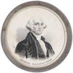 CLAY AND WASHINGTON C. 1844 PEWTER RIM CAMPAIGN BADGE.