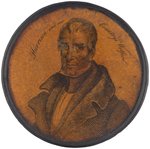 "HARRISON AND OUR COUNTRY'S WELFARE" 1840 CAMPAIGN SNUFF BOX.