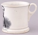 "PRESIDENT ABRAHAM LINCOLN" CIVIL WAR ERA SOFT-PASTE STAFFORDSHIRE MUG.