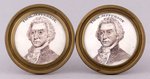 THOMAS JEFFERSON PORTRAIT BATTERSEA CURTAIN TIE BACK PAIR.