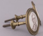 THOMAS JEFFERSON PORTRAIT BATTERSEA CURTAIN TIE BACK PAIR.