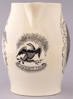 JAMES MADISON "HAIL COLUMBIA" LIVERPOOL CREAMWARE JUG.