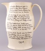 SHIP ONTARIO TEA TRADE SPECIAL ORDER LIVERPOOL JUG.