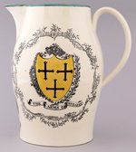 "PEACE PLENTY AND INDEPENDENCE" COLONIAL LIVERPOOL CREAMWARE JUG.