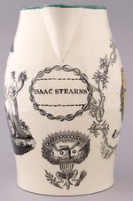 "PEACE PLENTY AND INDEPENDENCE" COLONIAL LIVERPOOL CREAMWARE JUG.