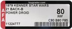 STAR WARS (1979) - POWER DROID 21 BACK-B AFA 80 NM.