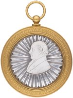 JOHN QUINCY ADAMS SULFIDE PORTRAIT GLASS SUNBURST IN PARISIAN GILT FRAME.