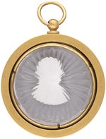JOHN QUINCY ADAMS SULFIDE PORTRAIT GLASS SUNBURST IN PARISIAN GILT FRAME.