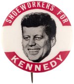 "SHOEWORKERS FOR KENNEDY" SMALL VARIETY 1960 FLOATING HEAD BUTTON HAKE #50.