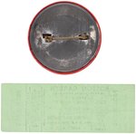 "KENNEDY PRESS NOV. 7, 1960" BOSTON, MA BUTTON AND EVENT TICKET.