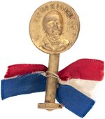 ROOSEVELT "HERO HILLS OF SAN JUAN" 1900 McKINLEY MECHANICAL BADGE.