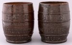 HAYES & TILDEN 1876 CAMPAIGN REDWARE MUG PAIR.