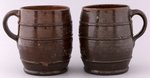 HAYES & TILDEN 1876 CAMPAIGN REDWARE MUG PAIR.
