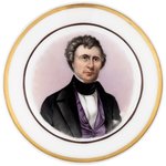 FRANKLIN PIERCE EXCEPTIONAL FRENCH PORCELAIN HAND PAINTED PORTRAIT PLATE.