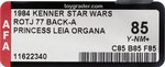 STAR WARS: RETURN OF THE JEDI (1983) - PRINCESS LEIA ORGANA 77 BACK-A AFA 85 Y-NM+.