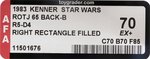 STAR WARS: RETURN OF THE JEDI (1983) - R5-D4 65 BACK-B AFA 70 EX+ (RED BAR, SINGLE HIGHEST GRADED).