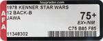STAR WARS (1978) - JAWA 12 BACK-B AFA 75+ EX+/NM (SQUARE BUBBLE/INNER TRAY).