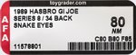 G.I. JOE (1989) - SNAKE EYES (V3) SERIES 8/34 BACK AFA 80 NM.