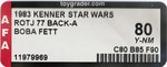 STAR WARS: RETURN OF THE JEDI (1983) - BOBA FETT 77 BACK-A AFA 80 Y-NM.