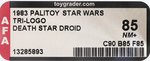 PALITOY STAR WARS: RETURN OF THE JEDI (1983) - DEATH STAR DROID TRI-LOGO 70 BACK-B AFA 85 NM+ (NONE HIGHER IN POP).