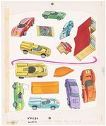 "HOT WHEELS STICKER FUN" WHITMAN BOOK ORIGINAL ART INTERIOR PAGES & STICKERS.