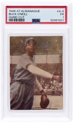 1946-47 ALMANAQUE #A-8 HAND-CUT BUCK O'NEILL (HOF) ROOKIE CARD PSA 1 POOR.