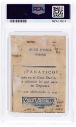 1946-47 ALMANAQUE #A-8 HAND-CUT BUCK O'NEILL (HOF) ROOKIE CARD PSA 1 POOR.